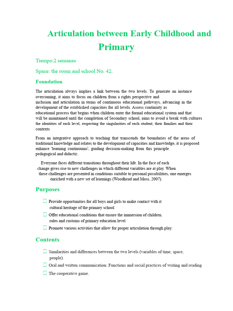Bridging Early Childhood and Primary Education | PDF | Schools | Knowledge