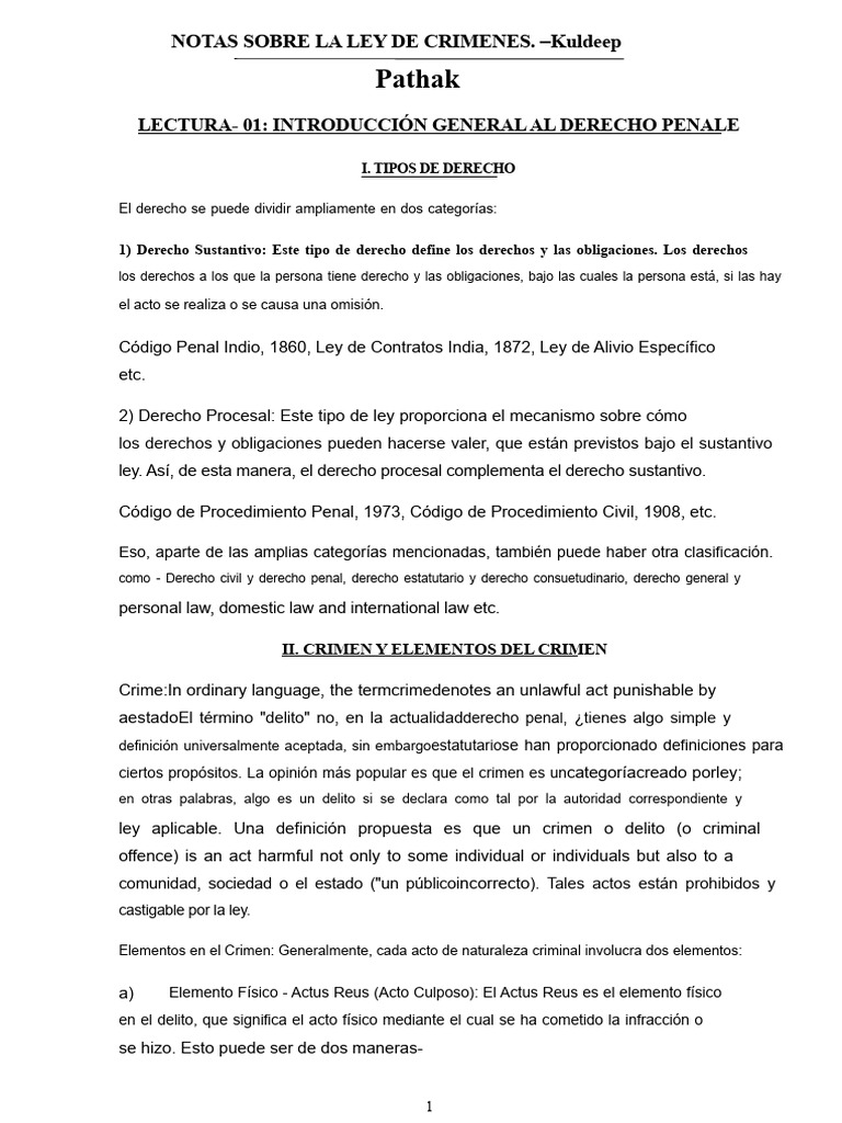 Notas Sobre La Ley de Crímenes | PDF | Crímenes | Crimen y violencia