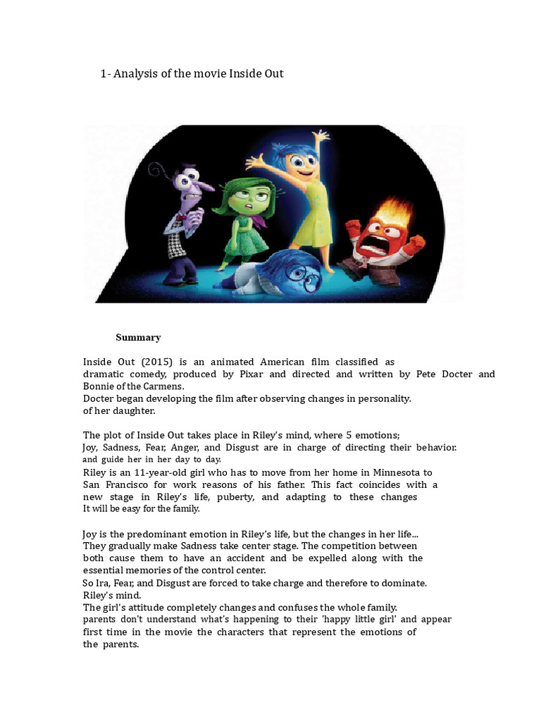 Inside Out Movie Analysis and Themes | PDF | Psychology