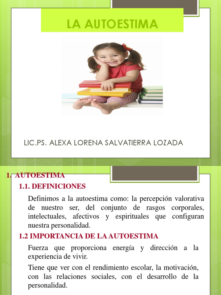 Importancia y Desarrollo de la Autoestima | PDF | Autoestima | Adultos