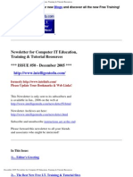 Newsletter For Computer IT Education, Training & Tutorial Resources ISSUE #50 - December 2005