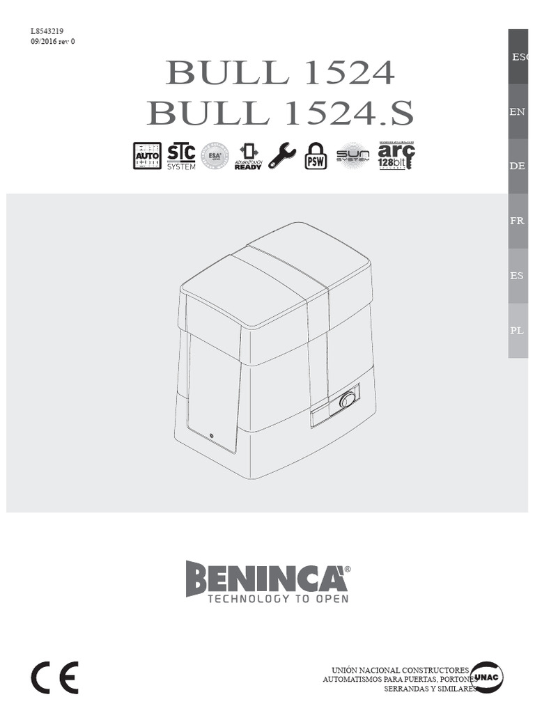 Automatismos para Puertas BULL 1524 | PDF | Ingenieria Eléctrica ...