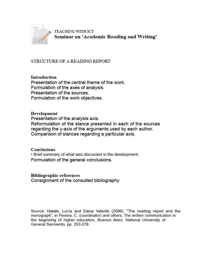 Structure of A Reading Report | PDF