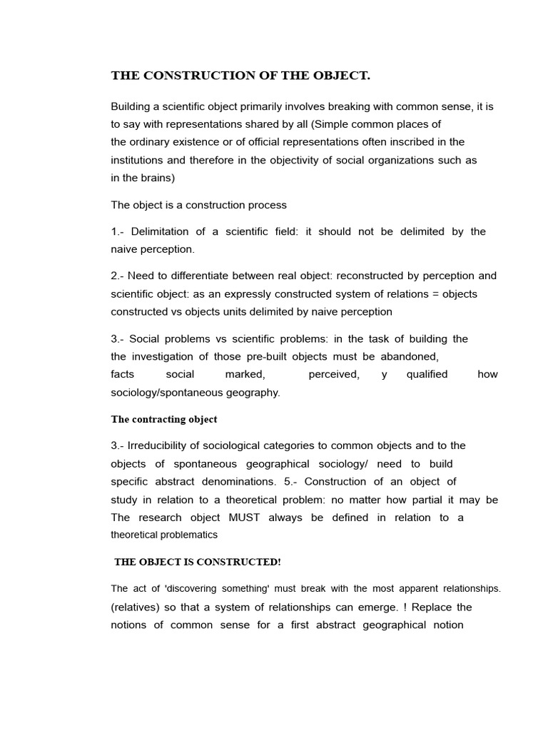 Constructing Scientific Objects in Research | PDF | Scientific Method ...