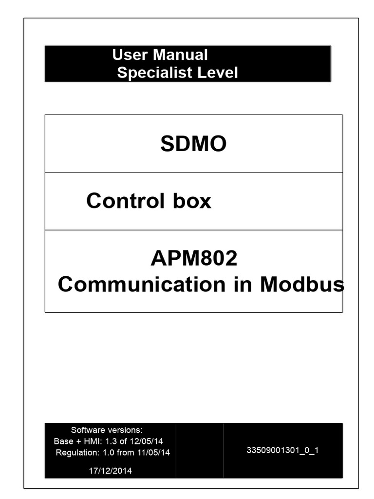 SDMO APM802 Modbus User Manual | PDF | Network Architecture ...