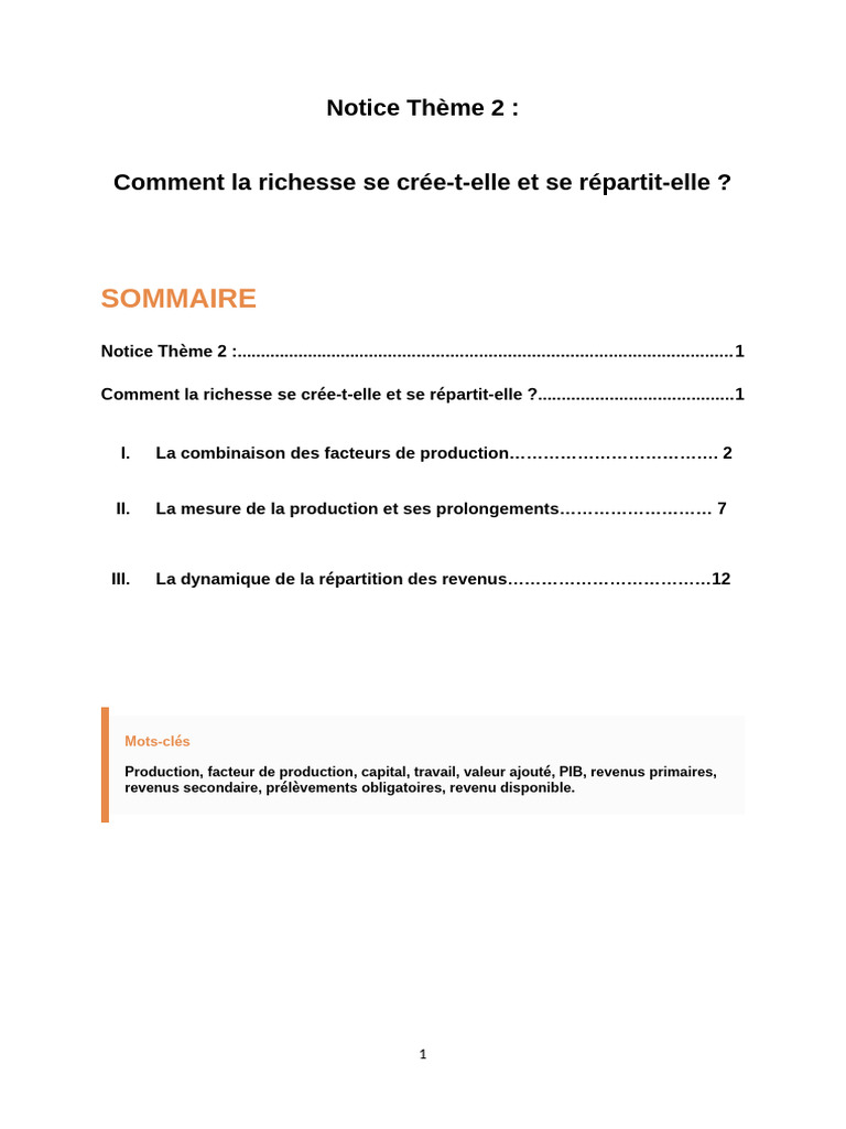 Création et répartition de la richesse | PDF | Produit intérieur brut ...