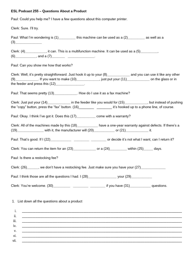 Questions About A Product | PDF | Printing | Computing