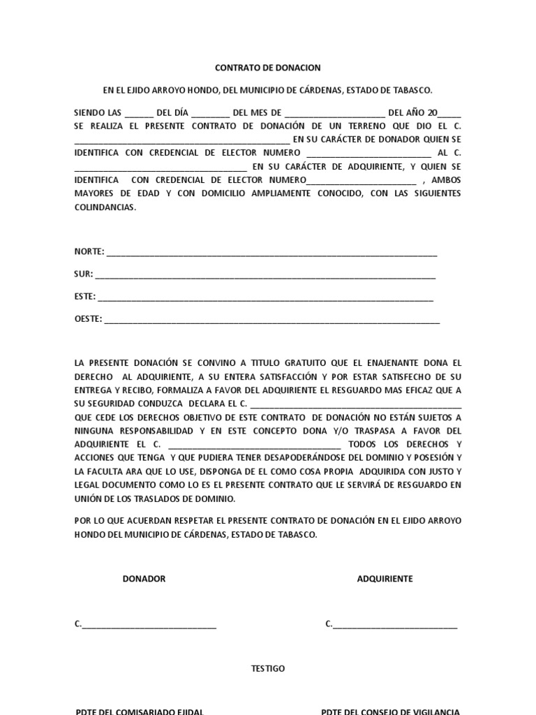 CONTRATO DE DONACION