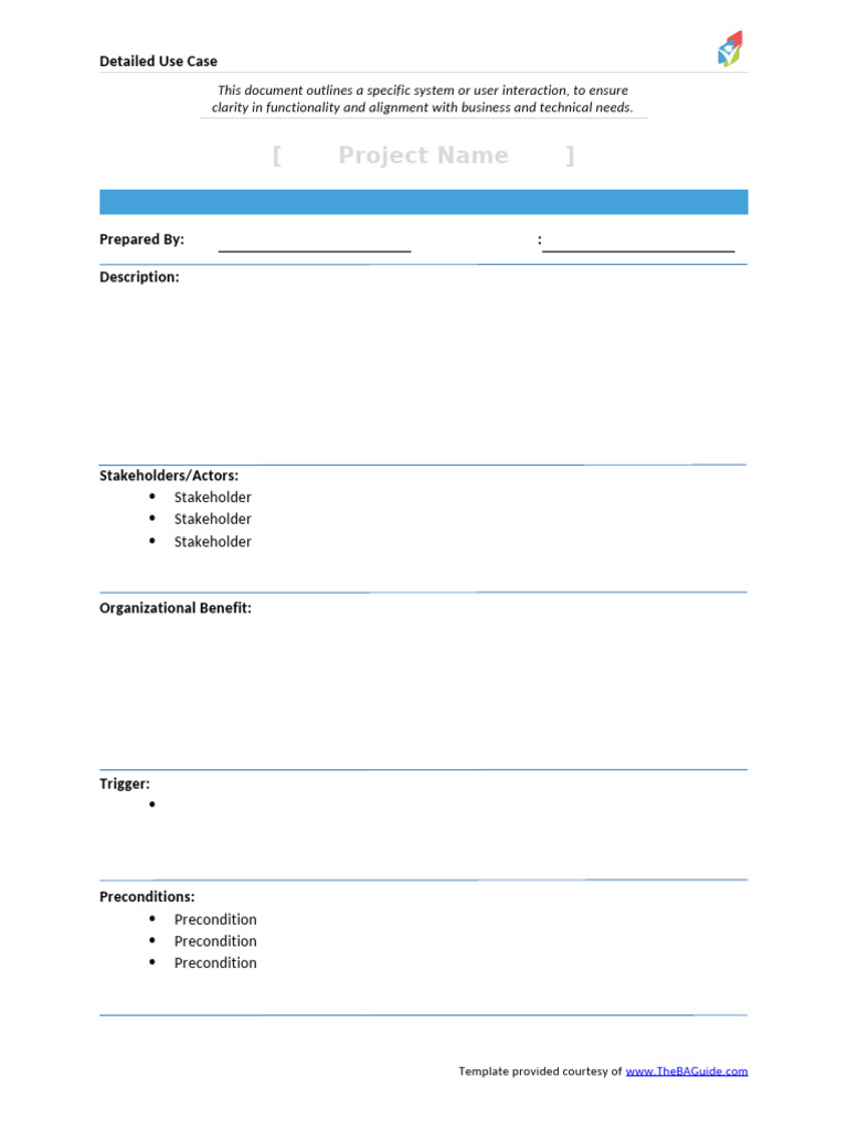 Detailed Use Case Template Guide | PDF