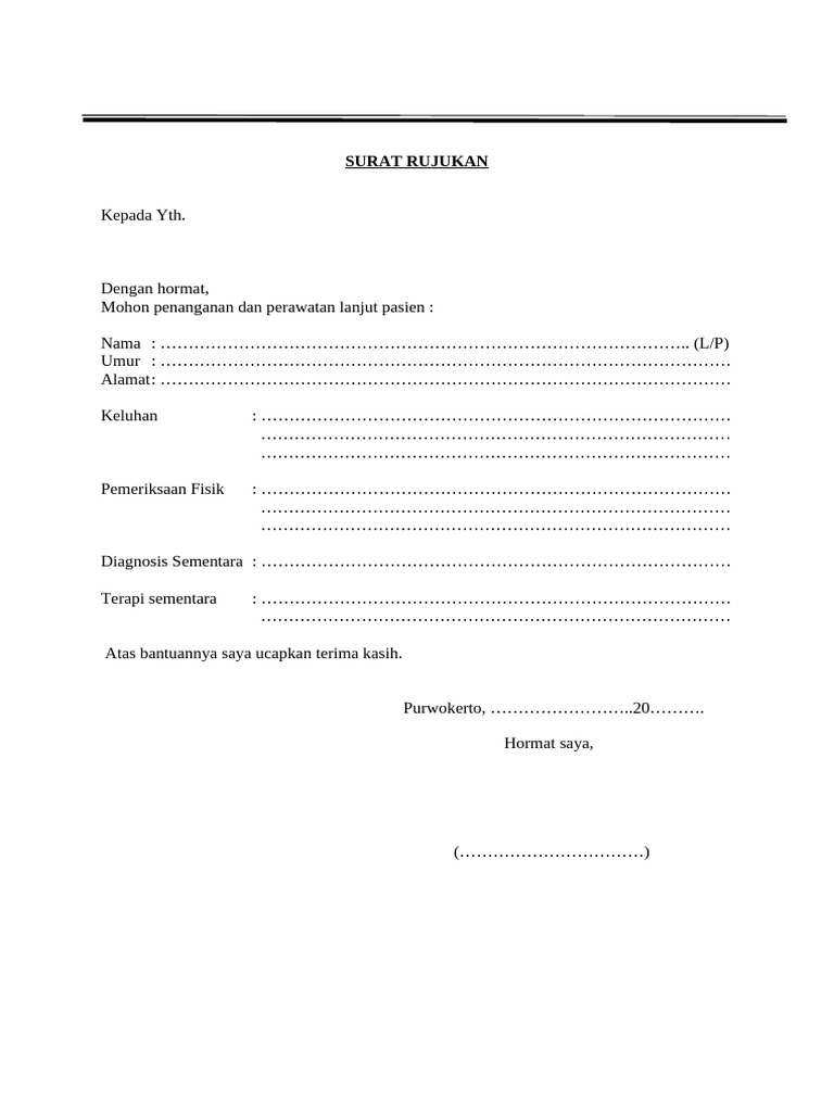Surat Rujukan dan Keterangan Sehat | PDF