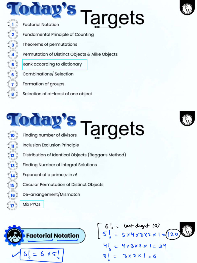 Permutations and Combinations Class Notes (One Shot) - Invert | PDF