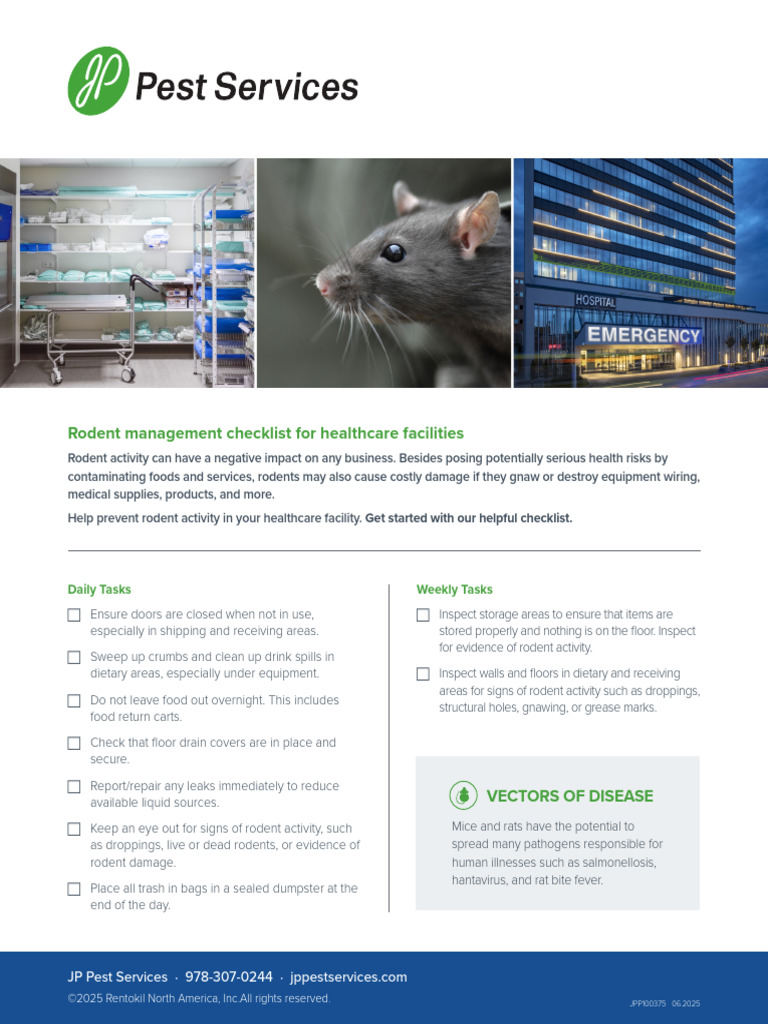 Healthcare Rodent Management Checklist | PDF | Rodent | Pest Control