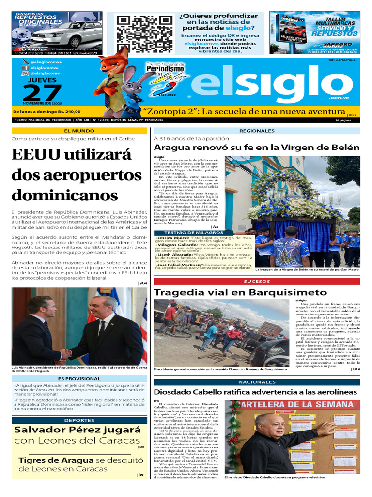 Edicion Impresa 27-11-25 | PDF | María, madre de Jesús | Venezuela