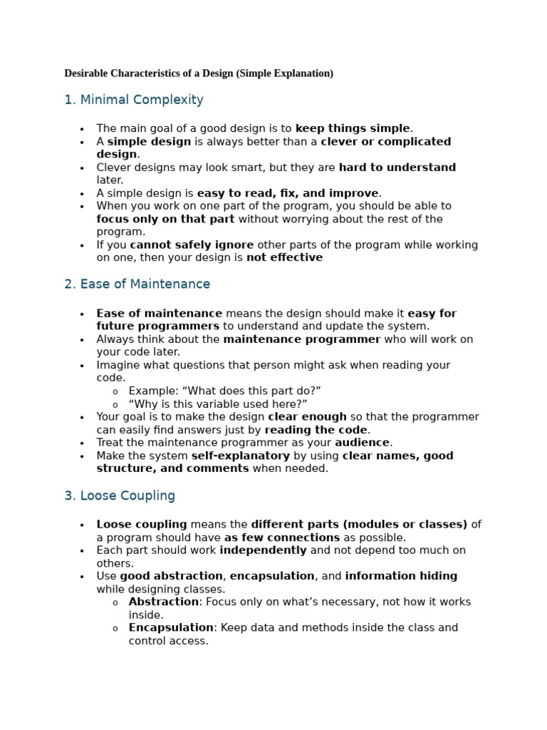 Key Design Principles for Software | PDF | Abstraction (Computer ...