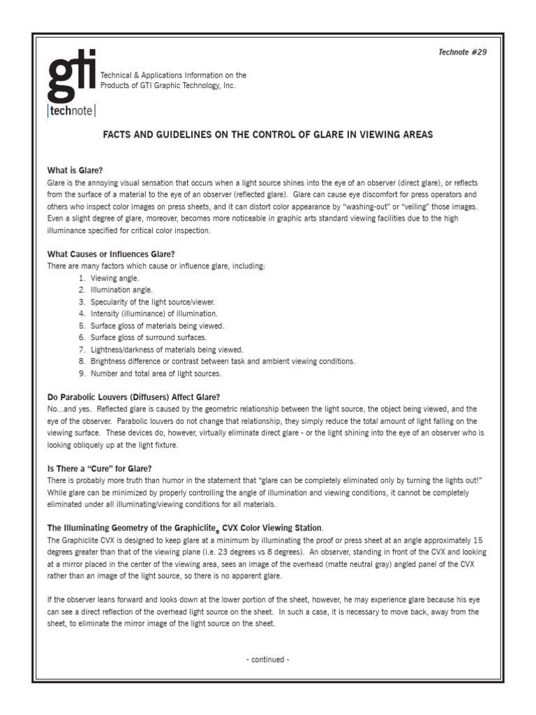 Controlling Glare in Color Viewing Areas | PDF | Lighting | Mirror