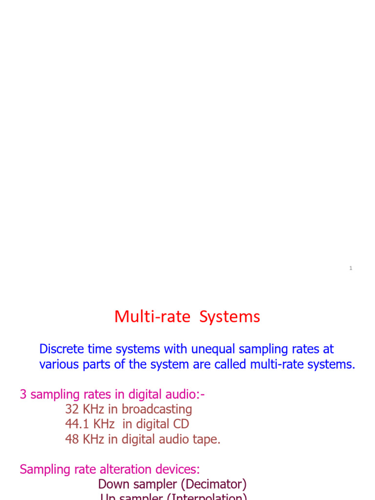 Multirate Signal Processing Overview | PDF | Signal Processing ...
