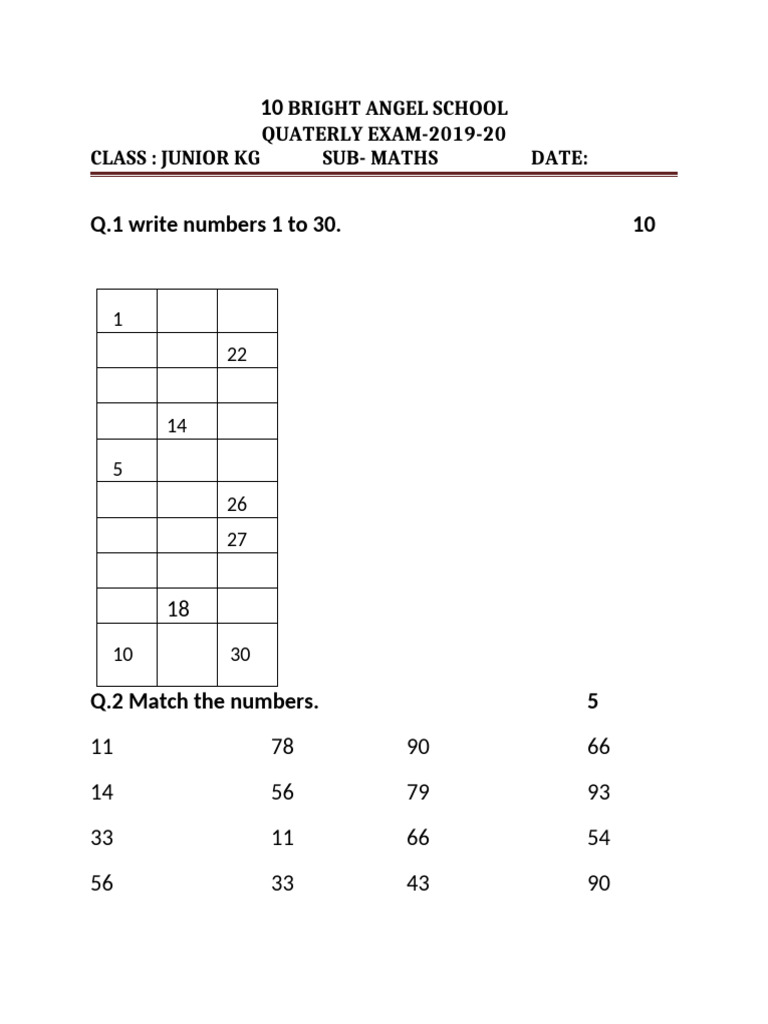 Quaterly Junior Maths | PDF