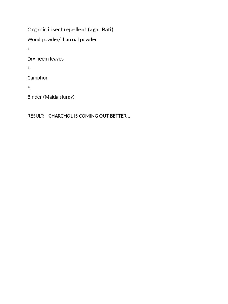 Organic Insect Repellent | PDF