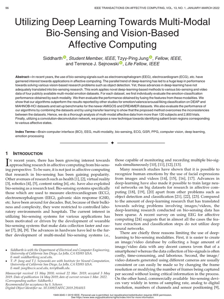Deep Learning for Multi-Modal Emotion Recognition | PDF | Spectral ...