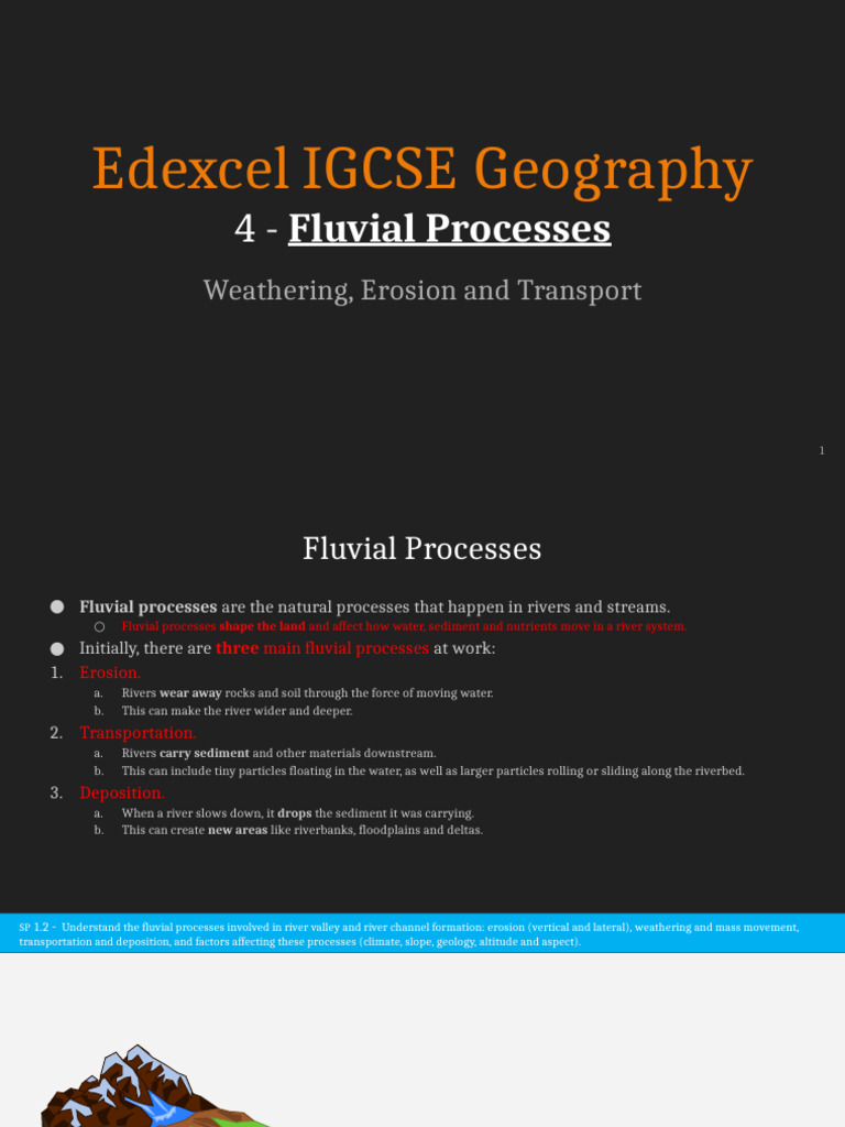 Fluvial Processes: Erosion, Transport, Deposition | PDF | Erosion | River