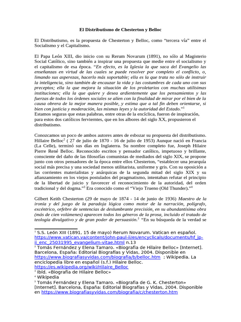 El Distributismo de Chesterton y Belloc | PDF | GK Chesterton