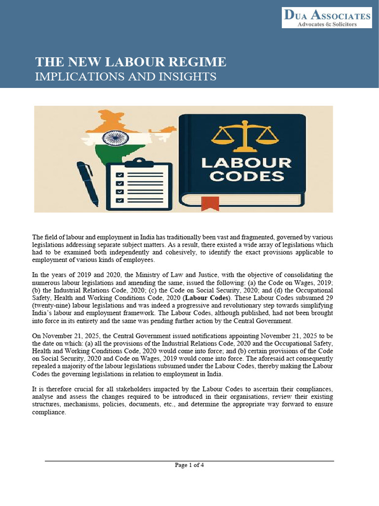 India’s New Labour Codes Explained | PDF | Employment | Labour Law