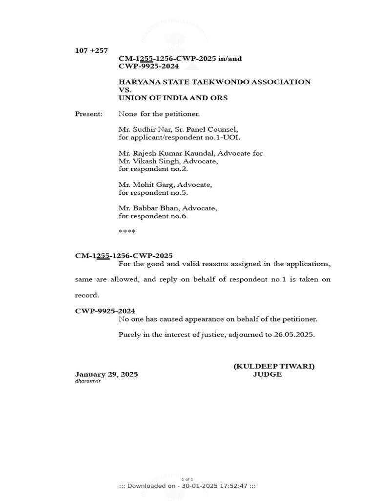 CWP 9925 2024 29 01 2025 Interim Order | PDF