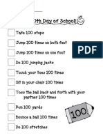 100 TH Day Checklist