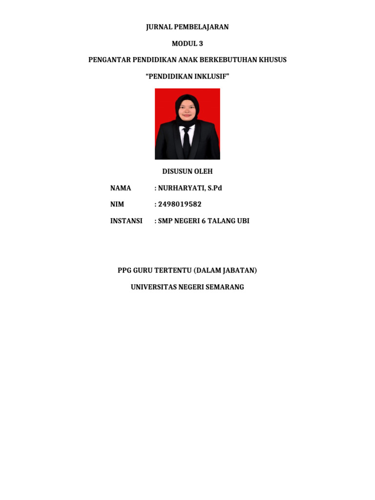 Jurnal Pembelajaran Pendidikan Inklusif | PDF