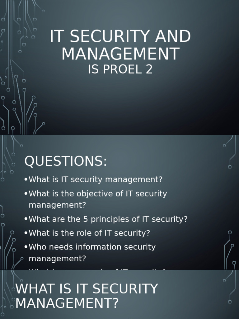 IT Security Management Overview | PDF | Computer Security | Security