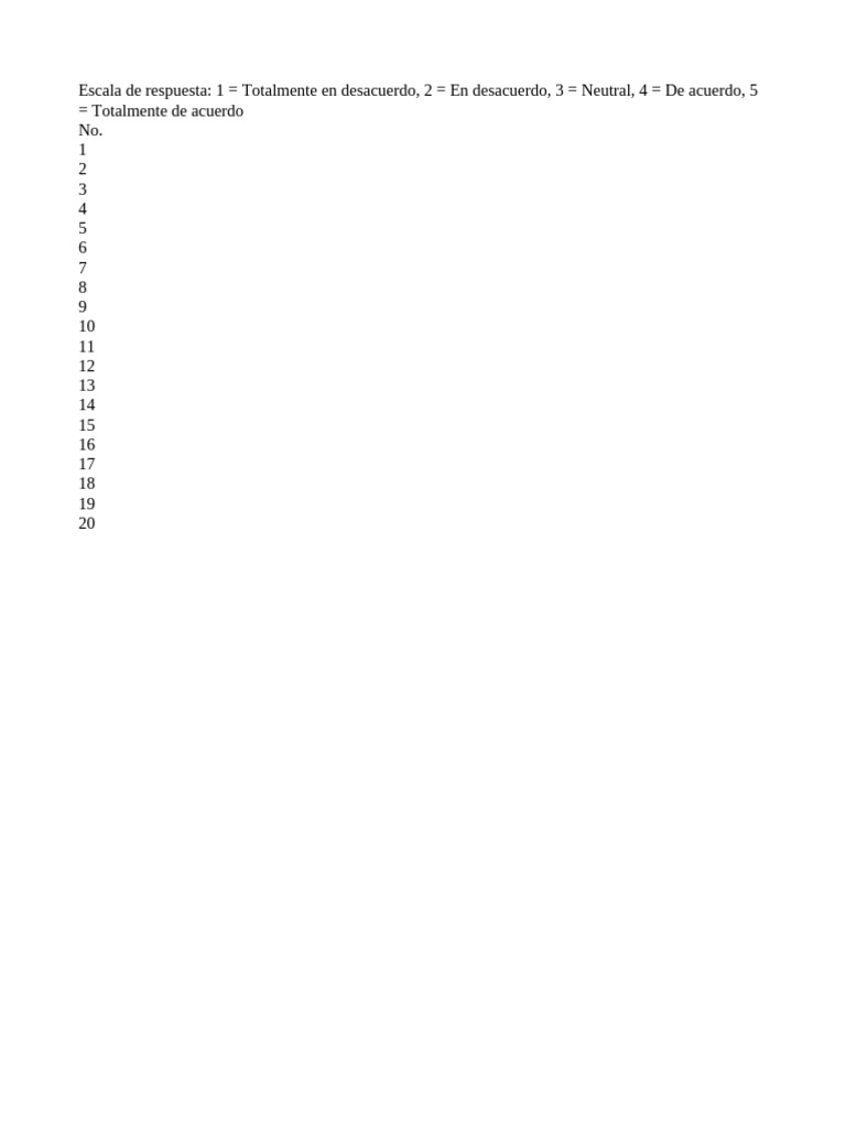 Cuestionario Clima Laboral Pdf