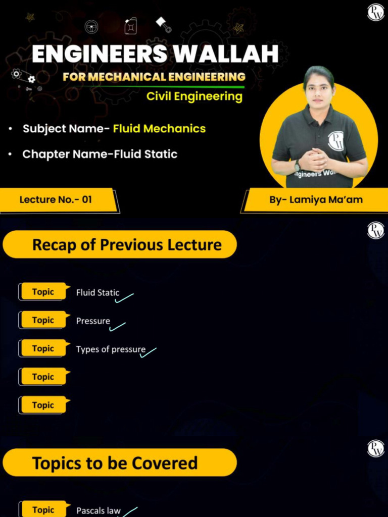 Fluid Statics 01 Class Notes | PDF