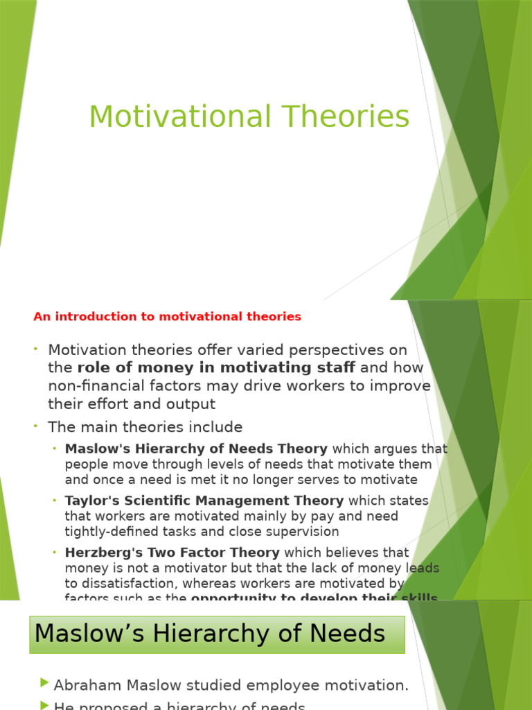 Understanding Motivational Theories | PDF | Psychology | Applied Psychology