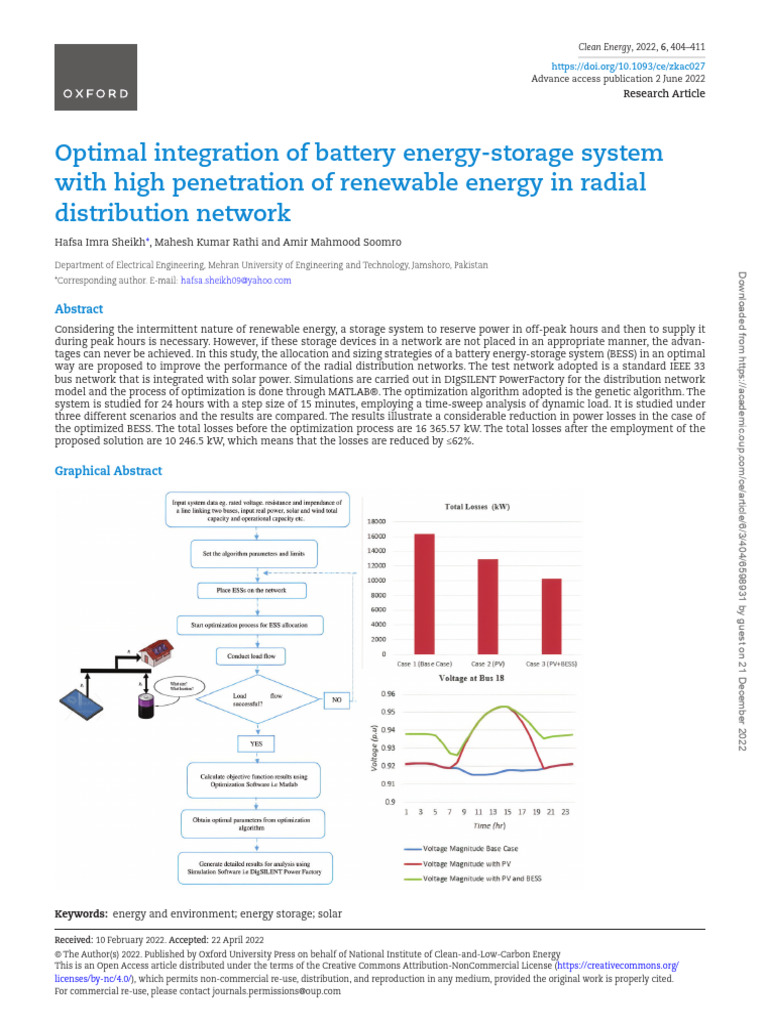 Optimal Integration of Battery Energy Storge System With High ...