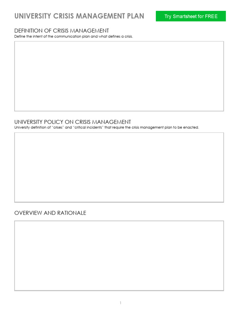 University Crisis Management Plan Guide | PDF | Crisis Management ...