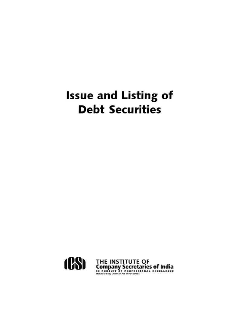 Debt Securities: Issue and Listing Guide | PDF | Securities (Finance ...