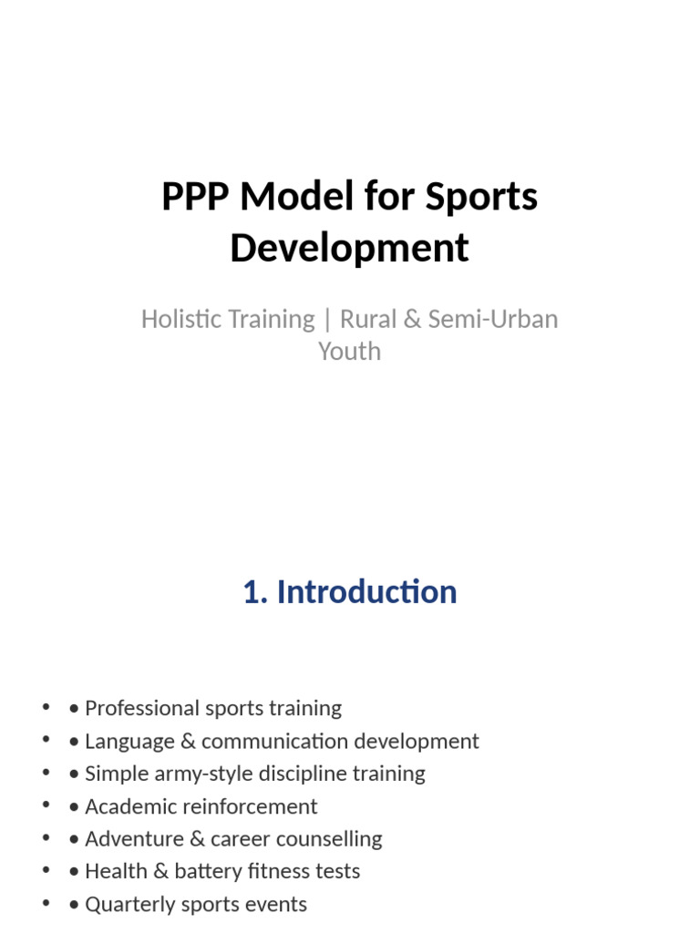 PPP Model for Rural Sports Development | PDF