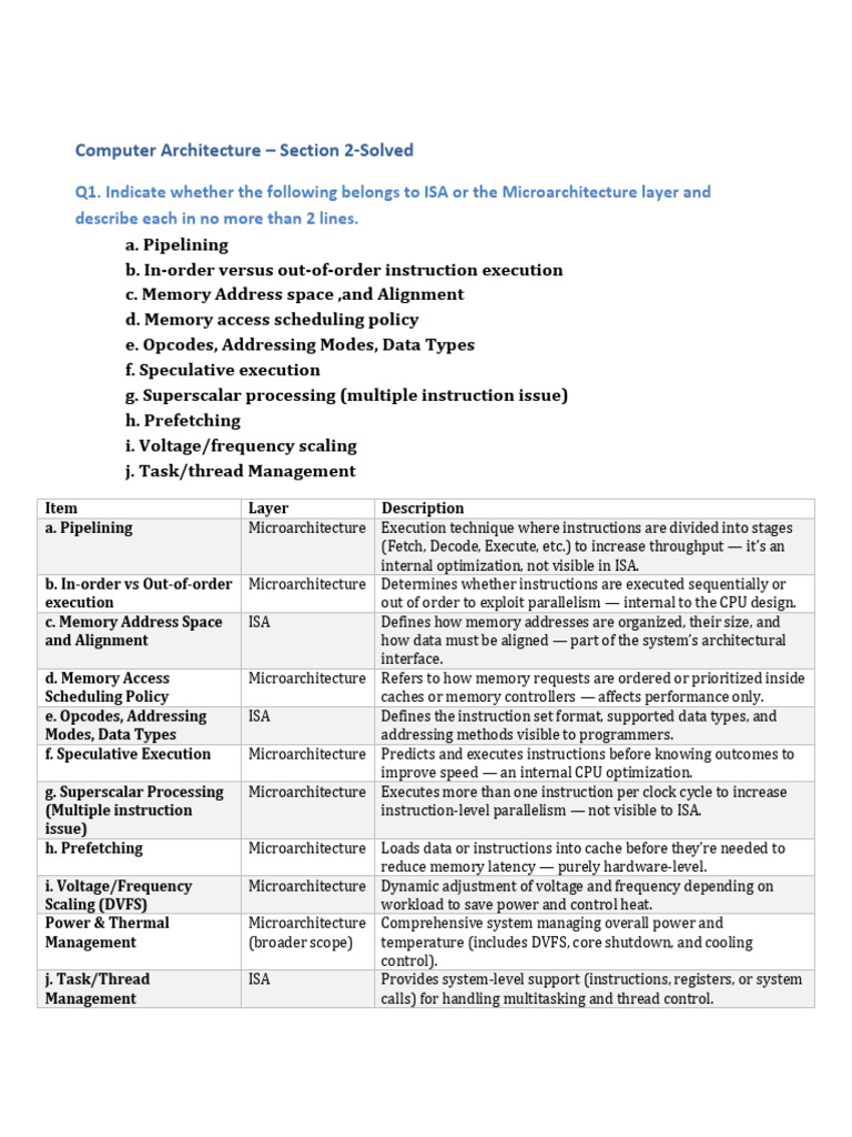 ISA vs Microarchitecture Explained | PDF | Central Processing Unit ...