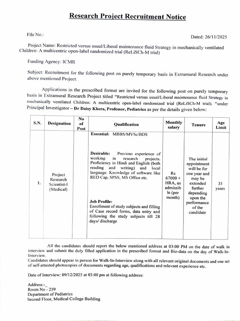 Research Project Recruitment | PDF