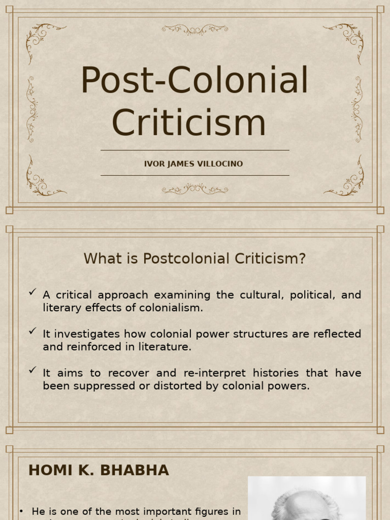 Post-Colonial Criticism, Villocino | PDF | Postcolonialism | Courtship