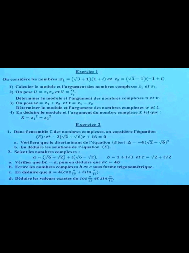 PDF - 1math TD Complexe164550 | PDF