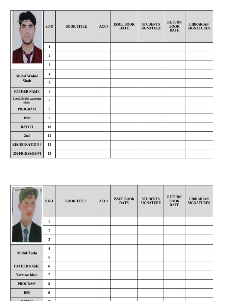 Library New Register | PDF