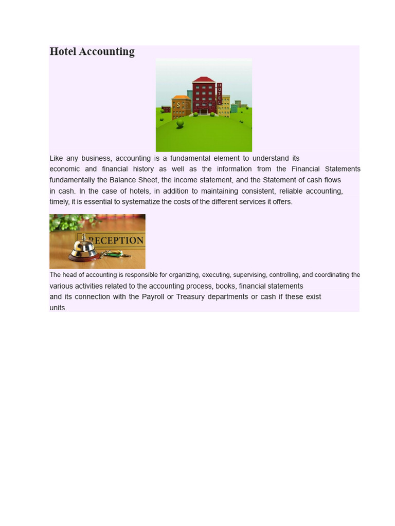 Hotel Accounting | PDF | Expense | Hotel