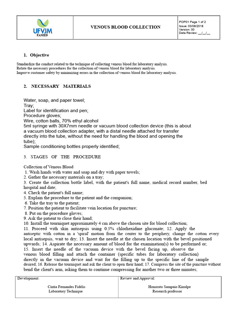 Pop Venous Blood Collection | PDF | Vein | Syringe