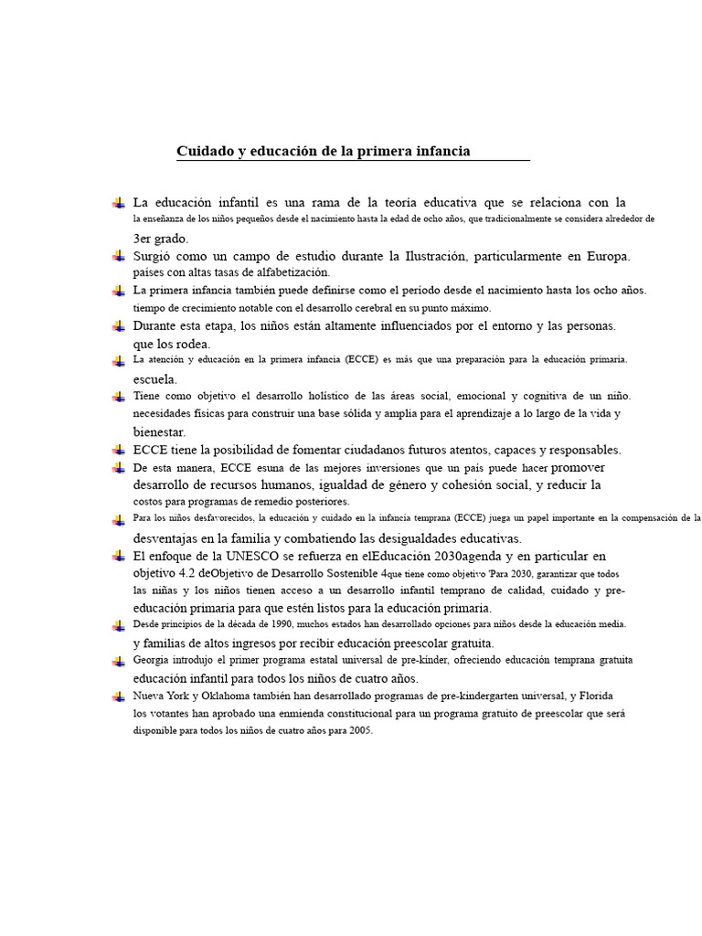Educación y Cuidado Infantil Integral | PDF | Educación de la primera ...