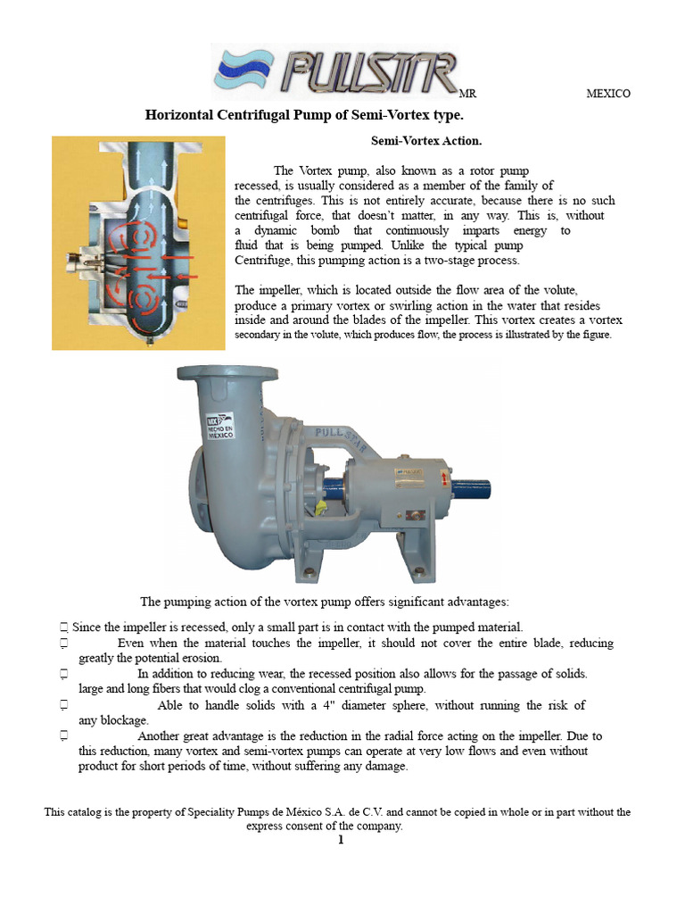 Pullstar Horizontal Vortex Pump | PDF | Pump | Bearing (Mechanical)