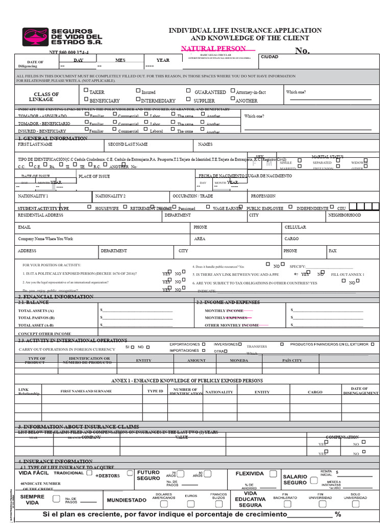 Individual Life Insurance Application STATE | PDF | Insurance | Tobacco ...