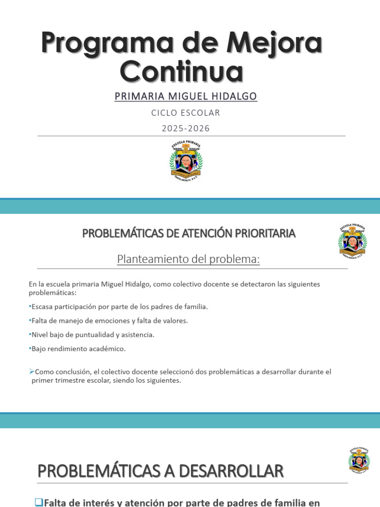 Programa de Mejora Continua Primaria 2025-2026 | PDF | Maestros ...