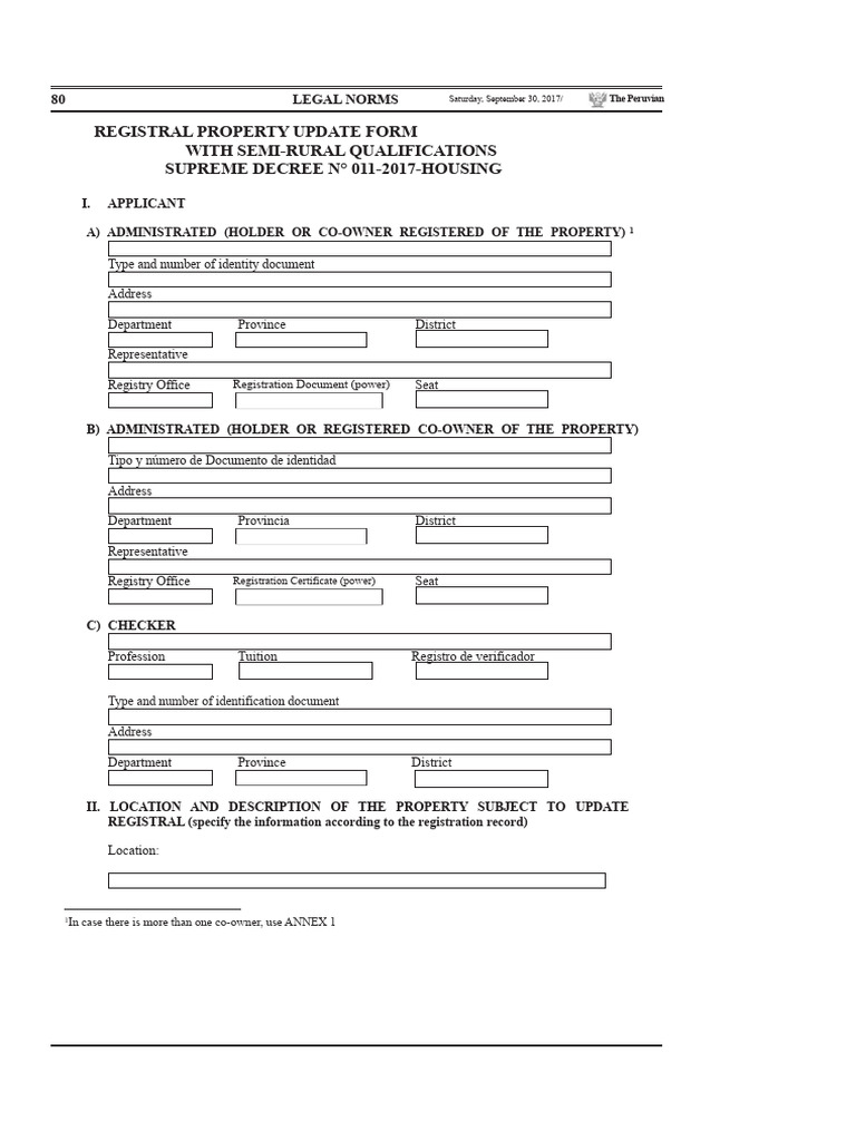 Property Registration Update Form | PDF | Identity Document | Justice