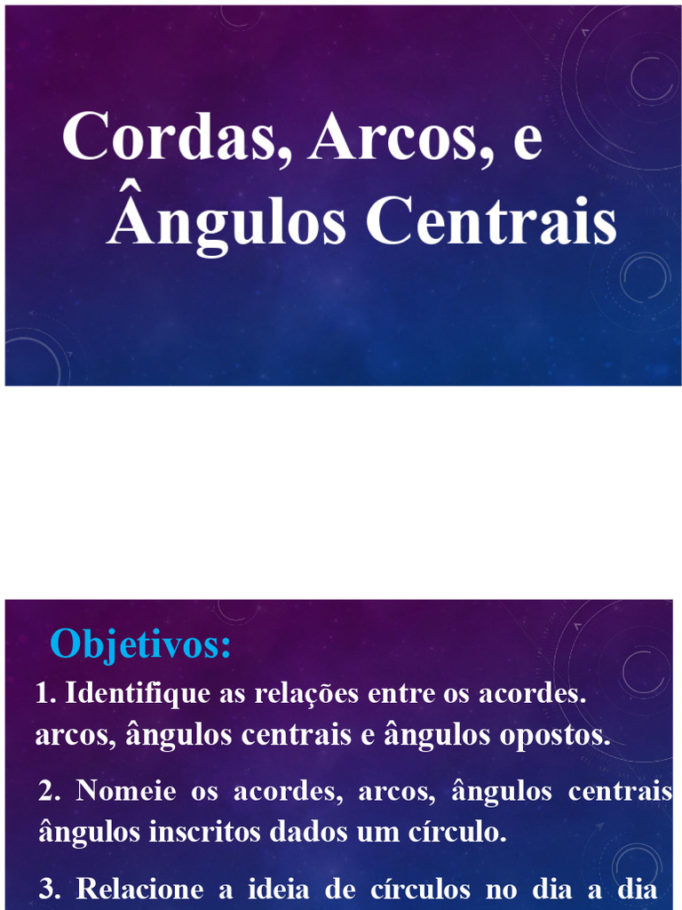 Relações entre Cordas e Ângulos em Círculos | PDF | Círculo | Curva